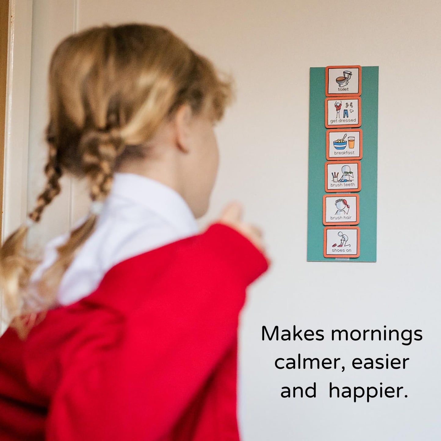 Morning and Bedtime Routine Chart to support routine and transition for children, early years, toddlers, autism, adhd, speech and language difficulties, learning difficulties with 12 pecs cards.