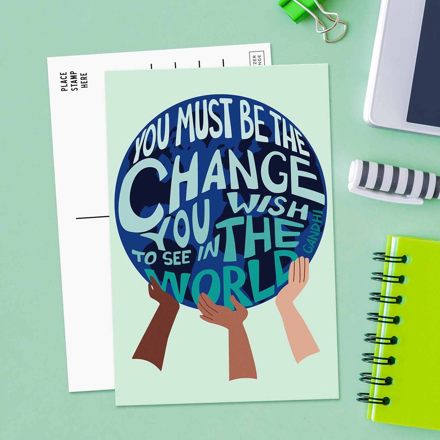 SWEETZER & ORANGE Motivational Postcards Pack (60 Cards) 4x6 decor flyers for Kids and Adults. Growth Mindset Affirmation memos, Mindfulness paper slips, Inspiration decor Blank Encouragement flyers