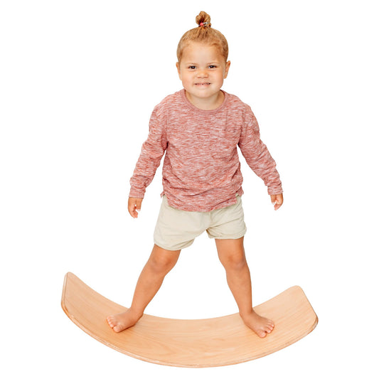 MagicMeadow Wooden Sensory Balance Board for Kids - Autism Sensory Equipment Baby Toy, Seesaw, Premium Natural Wooden Wobble Board