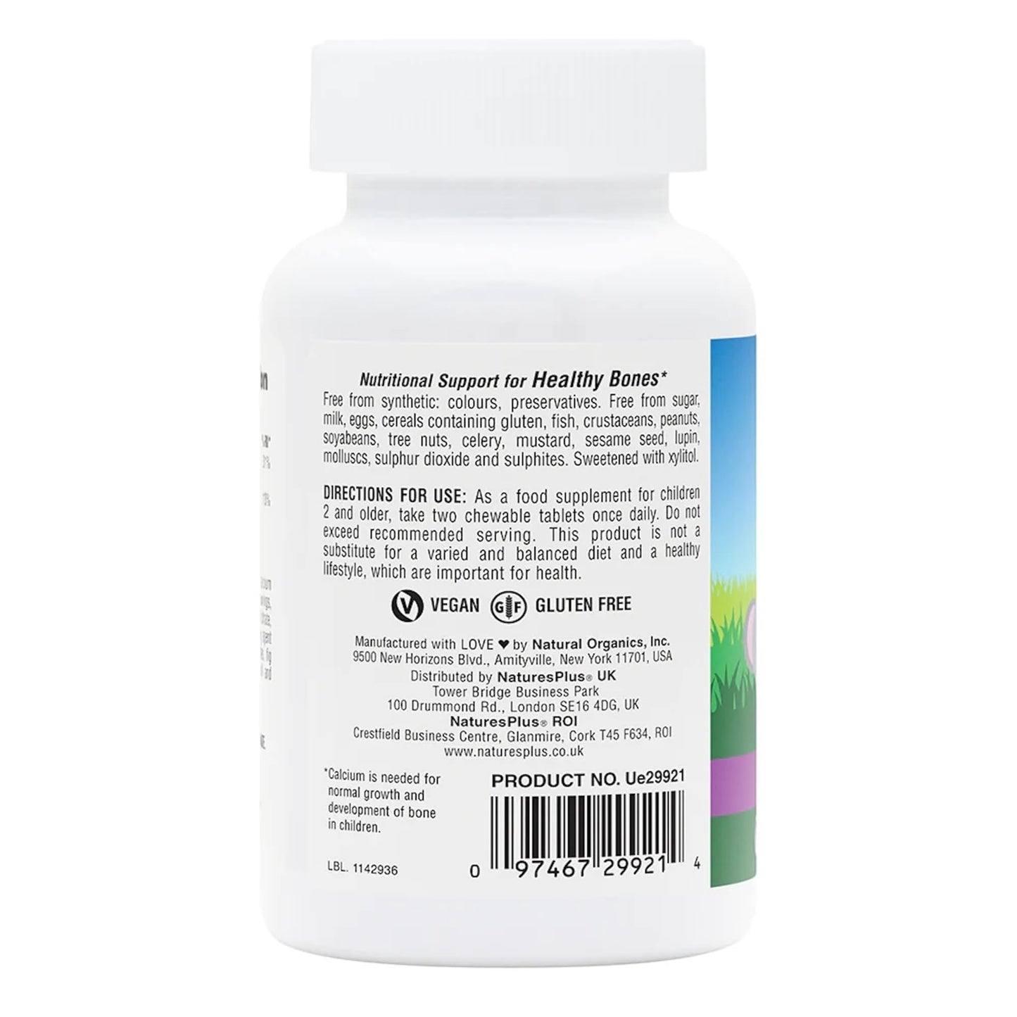NaturesPlus Animal Parade Children's Calcium Sugar-Free - Chewable Calcium and Magnesium Formula for Kids - Vanilla Sundae Flavour, Vegan, Gluten Free - 90 Animal Shaped Tablets