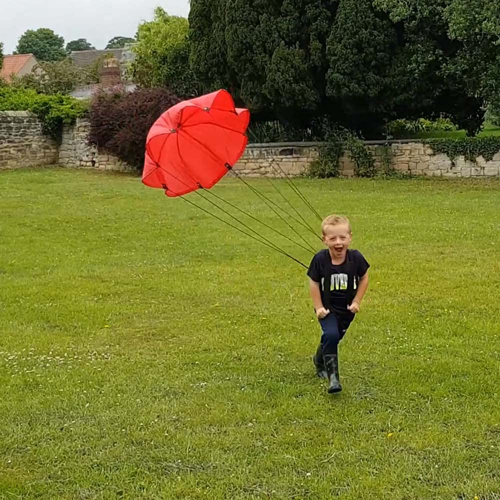 Eduk8 Resistance Speed Running Parachutes PACK OF 6 - Durable plus Lightweight Chute, Great for Training, Playing Games & having Fun Learning (6 Pack)