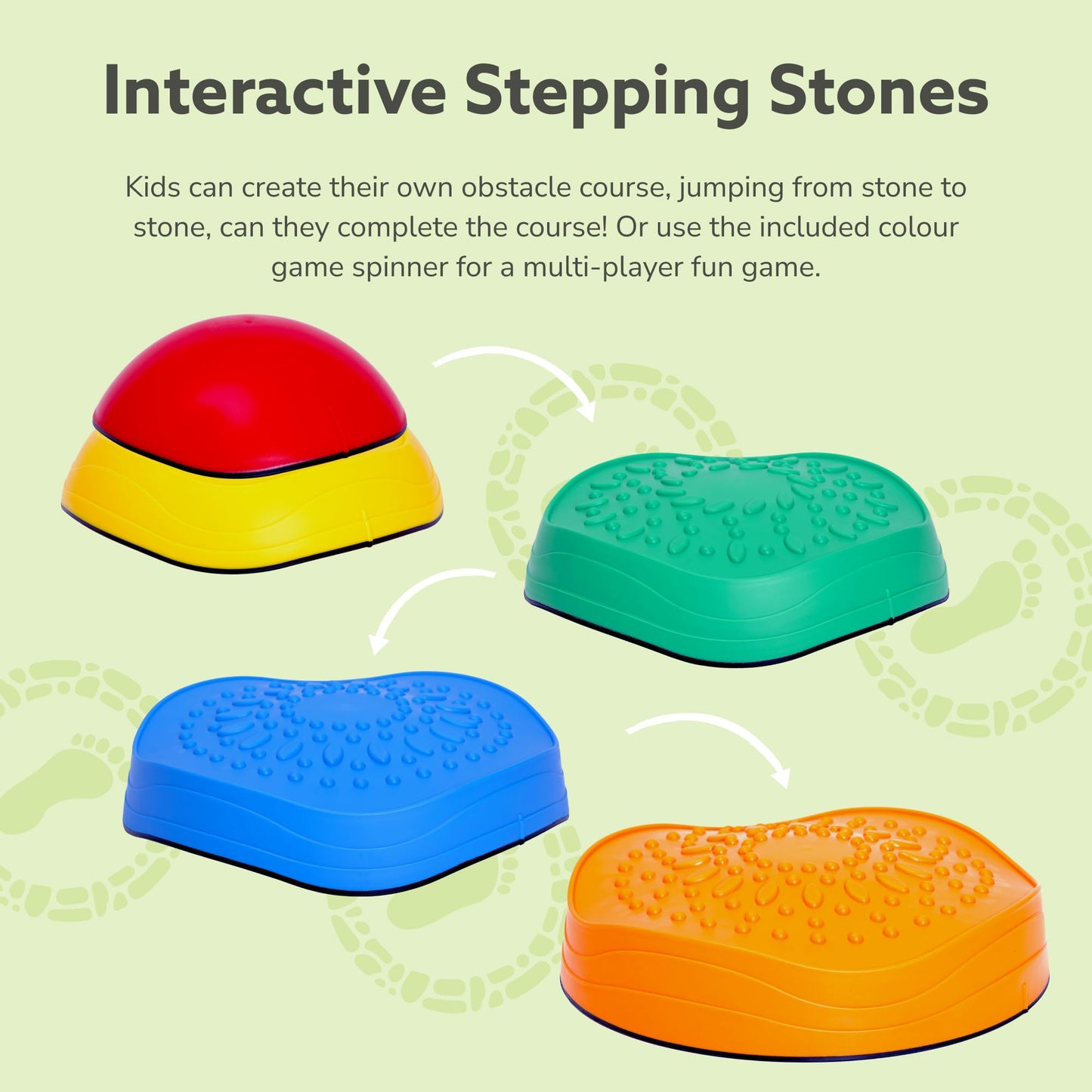 Tippi Sensory Stepping Stones for Kids - 5 Stackable Pieces With Sensory Textured Surfaces - Outdoor Play Equipment For Toddlers - Balance Toys For Children Age 18 Months +