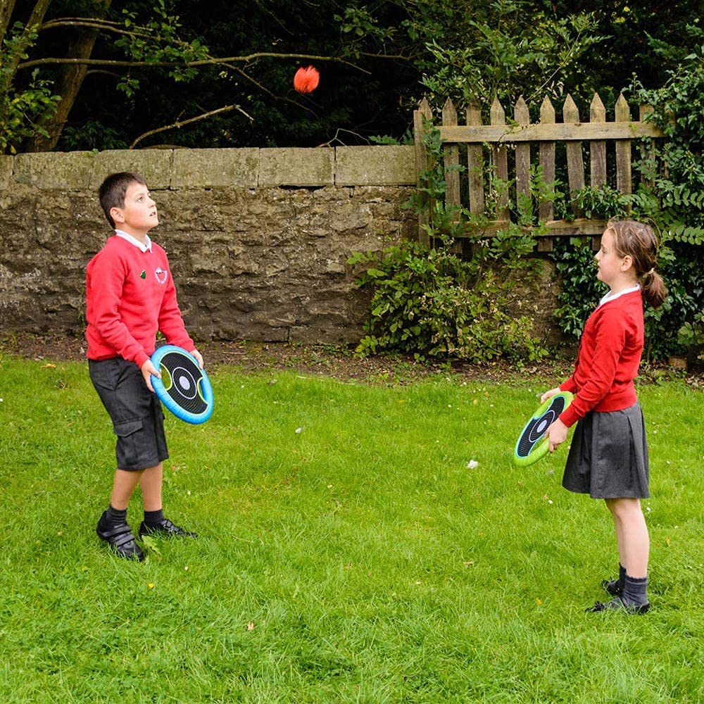 Eduk8 Bounce n Catch Disc Game - Fun Playtime for Children Indoor or Outdoor | Set of 2 with Soft/Fuzzee Ball