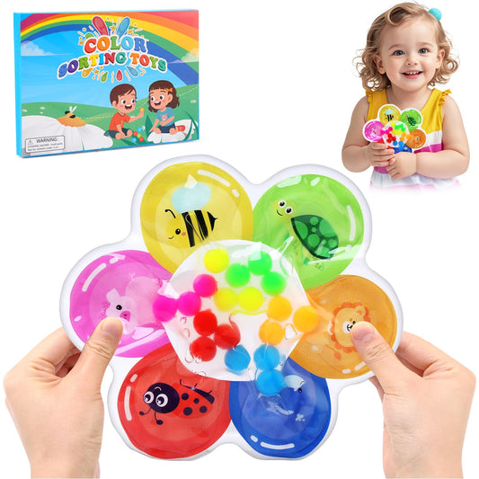 Felly Sensory Fidget Toys for Toddlers, Color Sorting Toys for Autism & Fine Motor Skills
