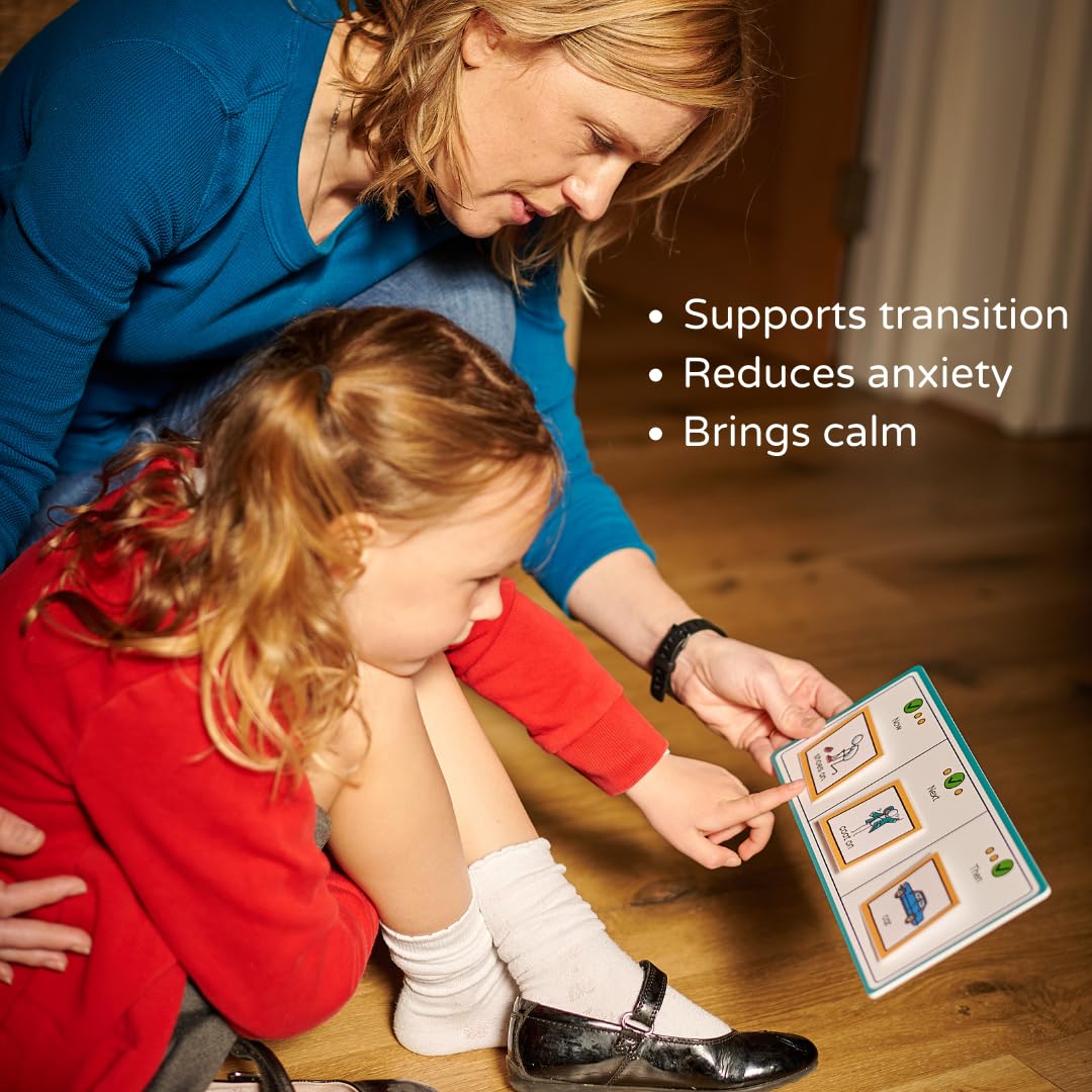 Now, Next and Then Board with hook coins to support visual communication, routine, transition for autism, adhd, speech and language, learning difficulties, preschoolers and early years.