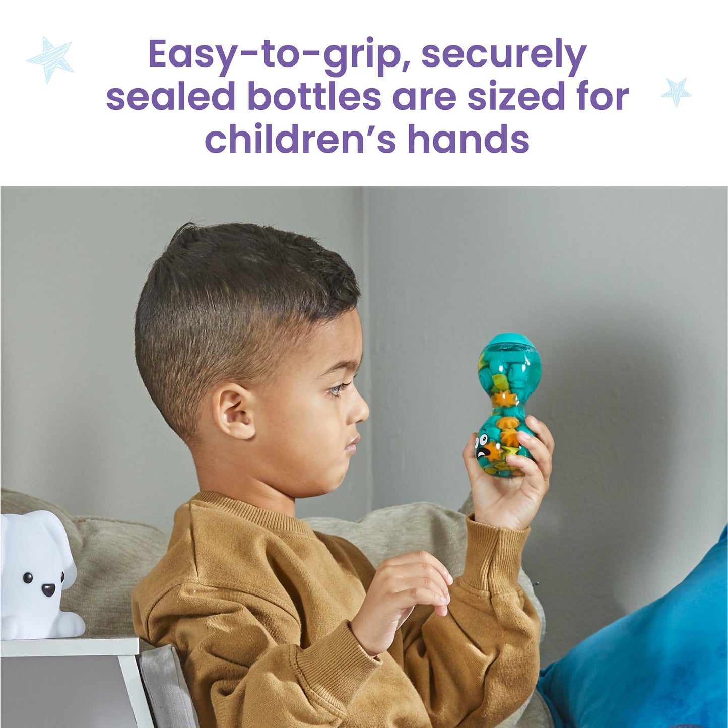 Learning Resources Express Your Feelings Sensory Bottles, Ages 3+, Emotional Learning Toys, Calm Down Bottles for Kids, Overwhelmed & Calm