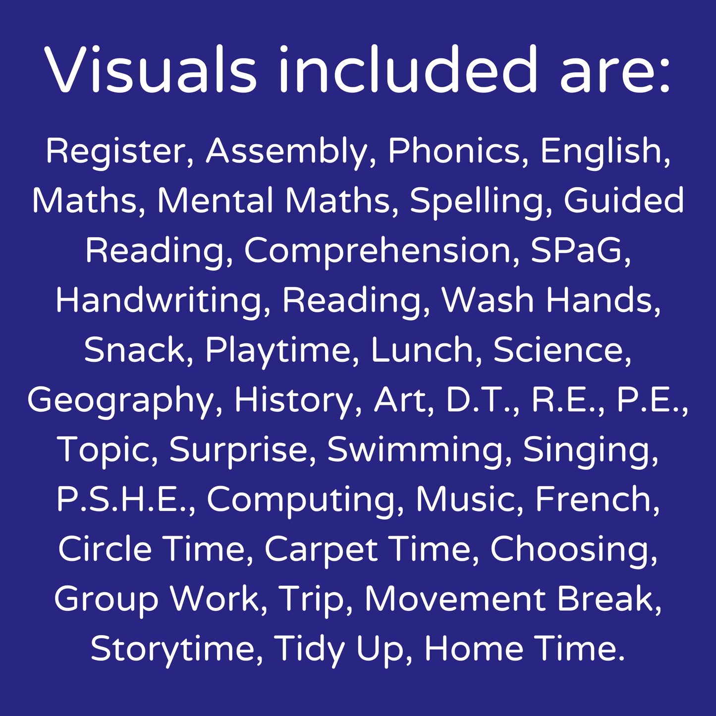 Visual Timetable (School Visual Timetable)