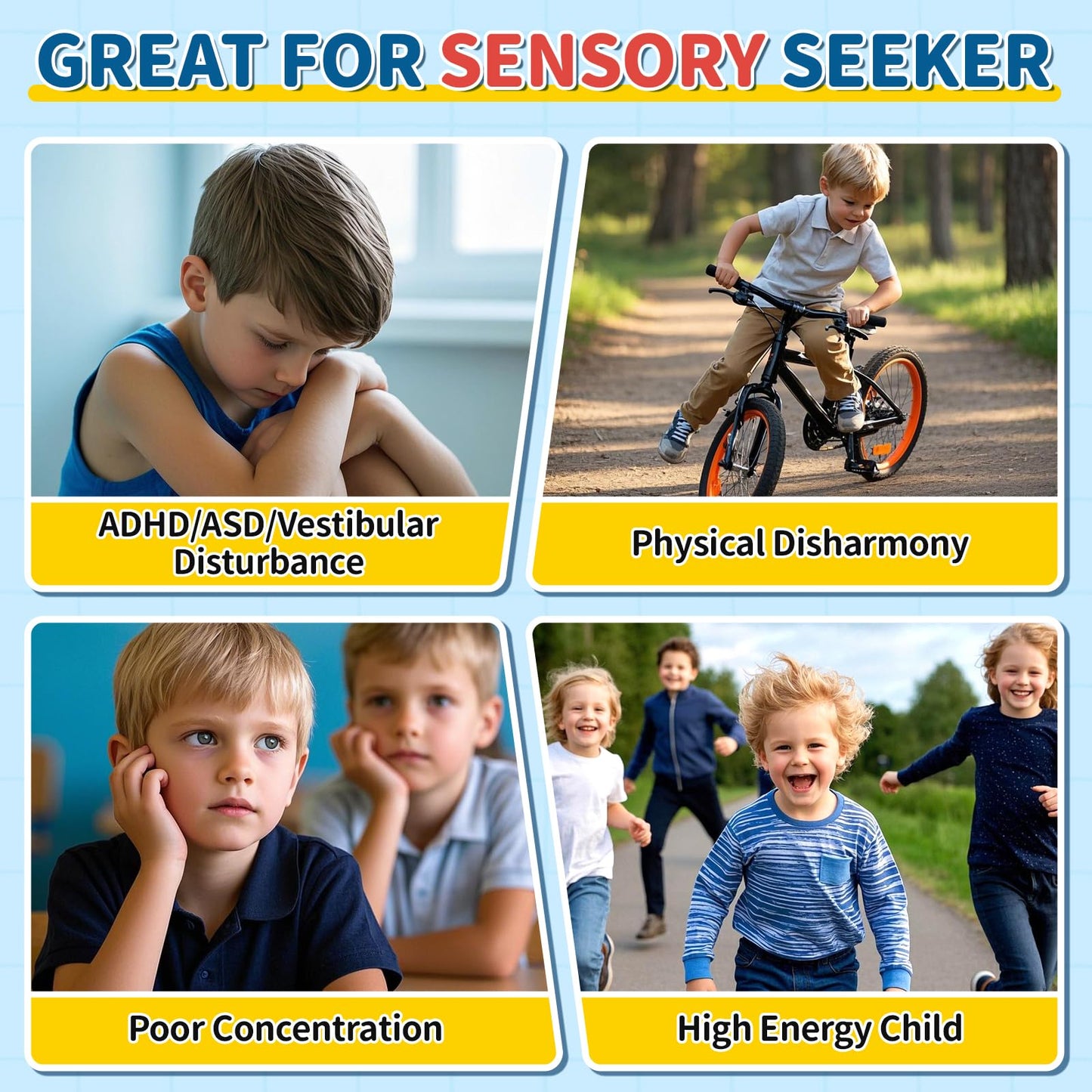 KidBloom Spinning Chair for Autism, Floral Seat Sensory Toys, ADHD Sensory Chair with Back Support, 360° Comfort Wrap Autism Sensory Equipment