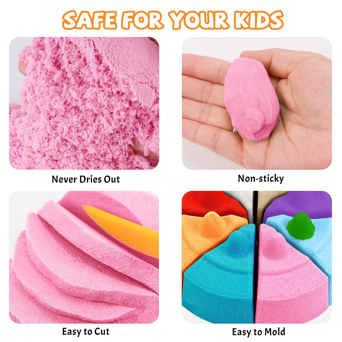 NiToy FlexiSand 2.2Lbs/1kg Mouldable Play Sand Refill, Pink