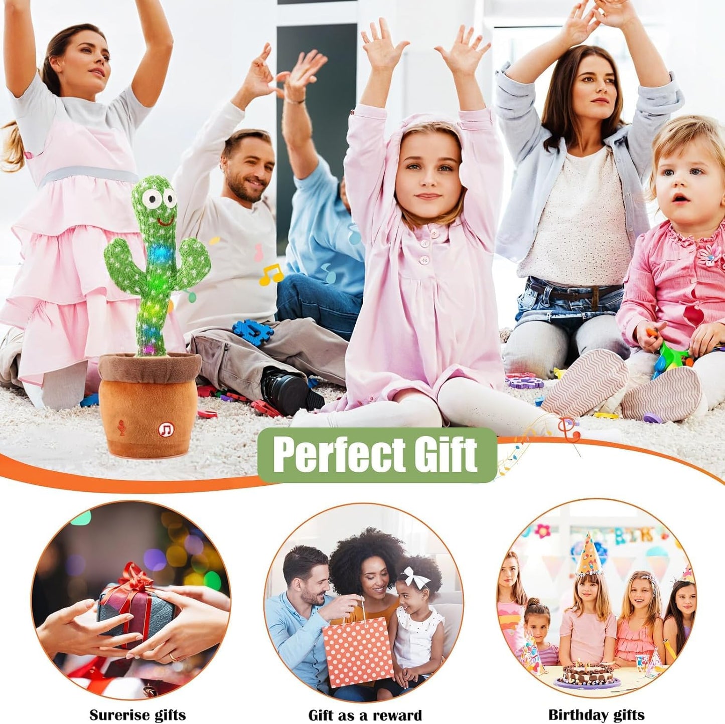 Cactus Toy Sensory Toys Dancing Singing Talking Lighting Repeating Cactus Toy