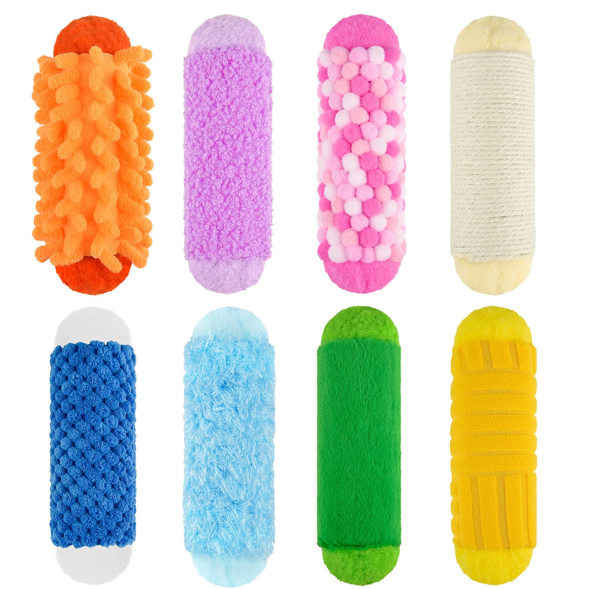 Bouiexye 8 PCS Sensory Toys Assorted Textured Early Sensory Exercise Sensory Bar Toys For Kids Baby Classroom Preschoolers Kindergarten Autism Educational Toys