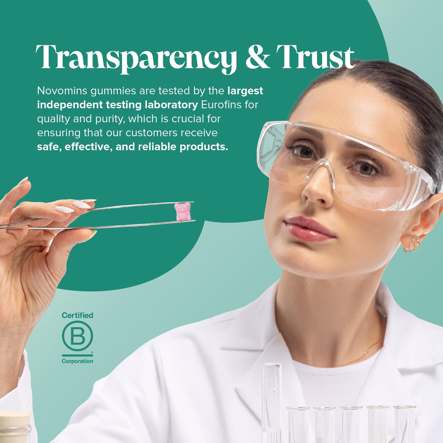 Calcium Gummies for Kids - 160mg Vegetarian Calcium Supplement Infused with Vitamin D & K2 - Healthy Bones & Teeth - 1 Month Supply - Alternative to Tablets - Novomins