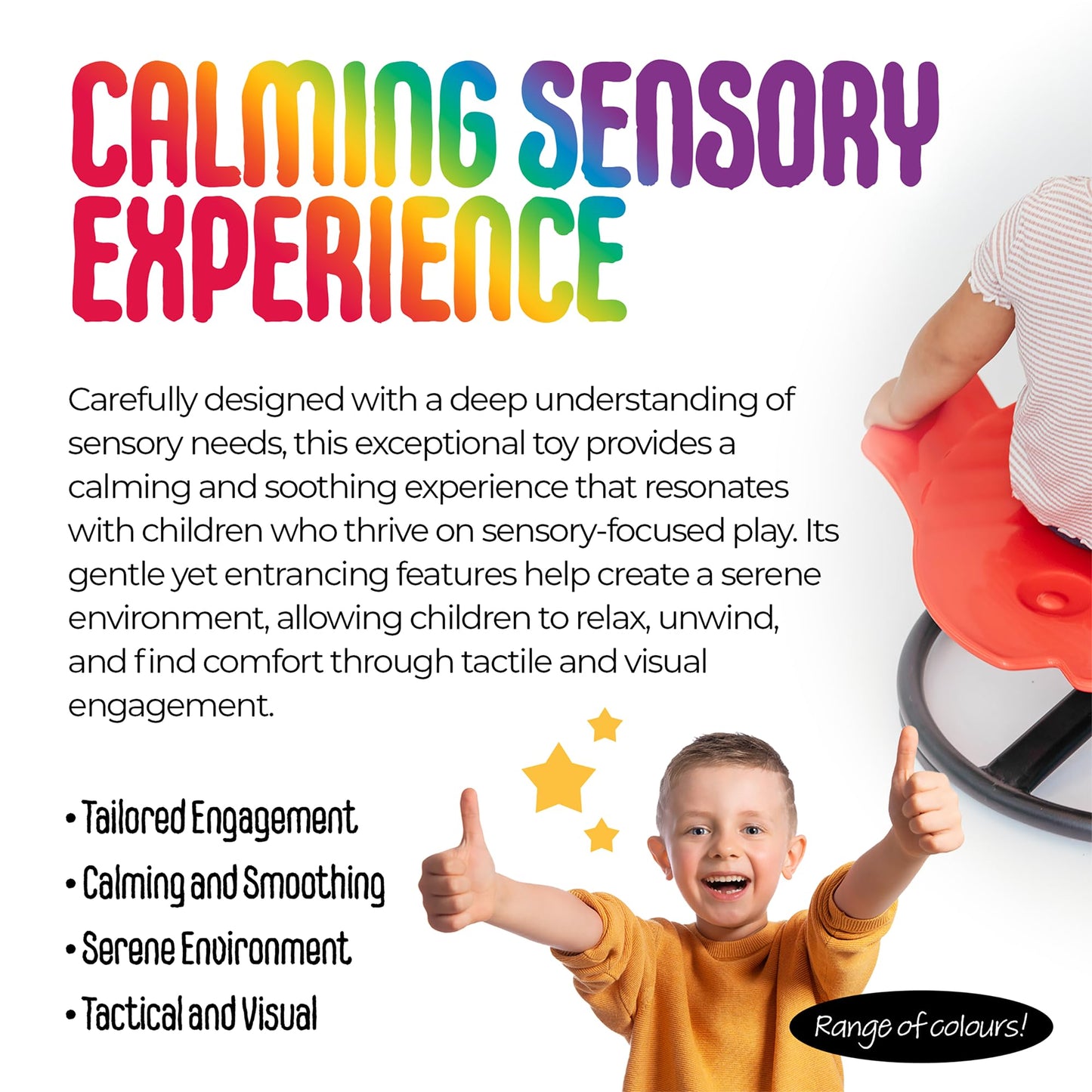 MagicMeadow Sensory Spinning Chair for Autism - Fish Therapeutic Swivel Seat for Autism & ADHD Chair - Calming Spinny for Children’s Support - Non-slip Sit and Spin Sensory Spinning Seat