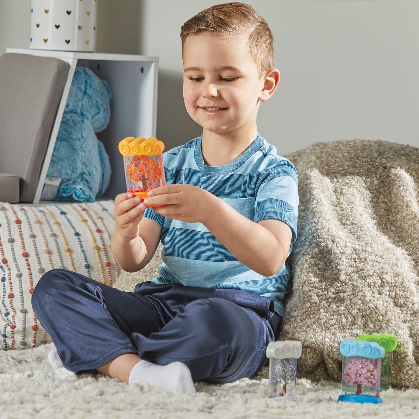 Learning Resources Changing Seasons Sensory Tubes, Sensory Fidget Tubes, Ages 3+, Learning Weather for Kids, Anxiety Calming Tools, Stress Relief Toys, Calm Down Corner Supplies