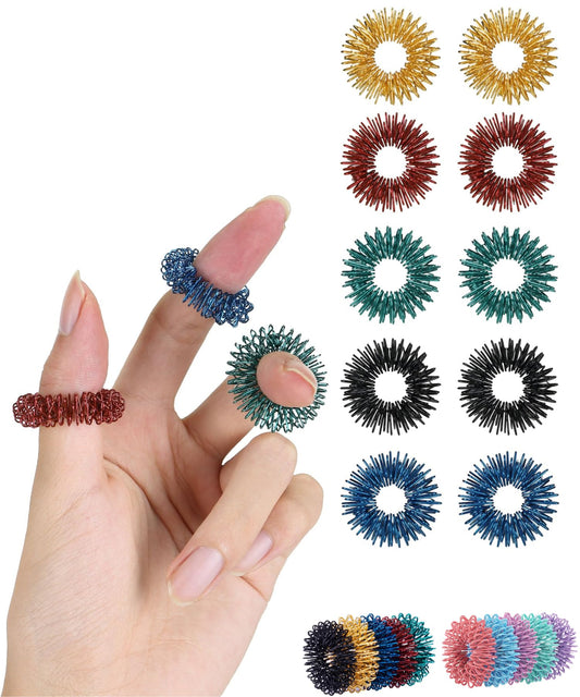 Mr. Pen- Spiky Sensory Rings, 10 Pack, Stress Relief Fidget Sensory Toys, Fidget Rings, Fidget Ring for Anxiety, Stress Relief Rings