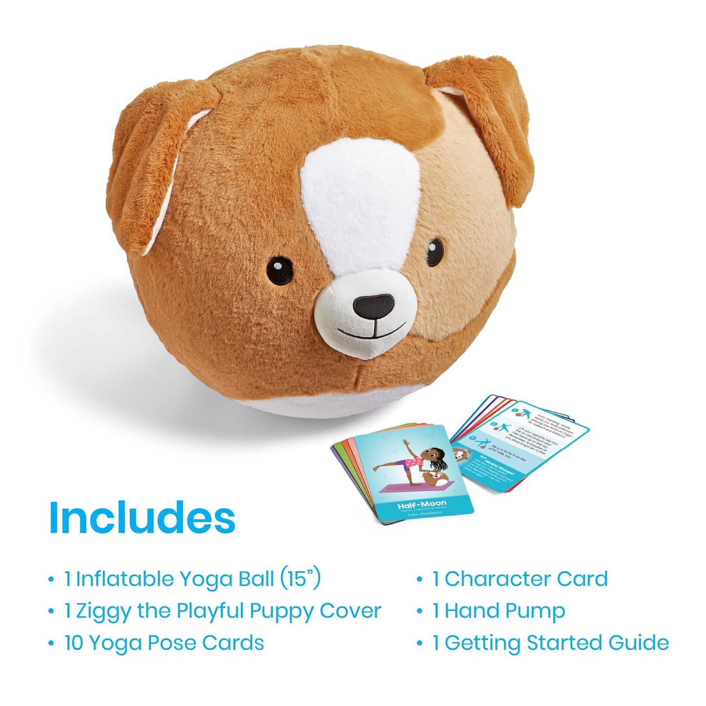 hand2mind Puppy BubblePlush Yoga Ball Buddy, Yoga for Kids, Calming Corner for Elementary Students, Kids Exercise Equipment, Active Play for Ages 3 and Up