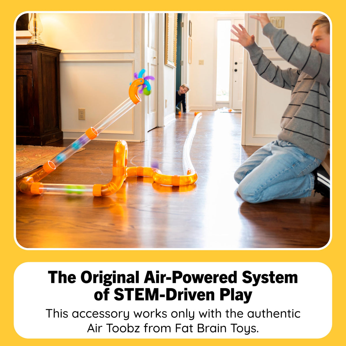 Fat Brain Toys Air Toobz Mega Run 100ft Tube Air System Extension Kit with 6 Connectors and 6 Locks Compatible Air Toobz and Accessories, Creative STEM Building Set from 3 Years