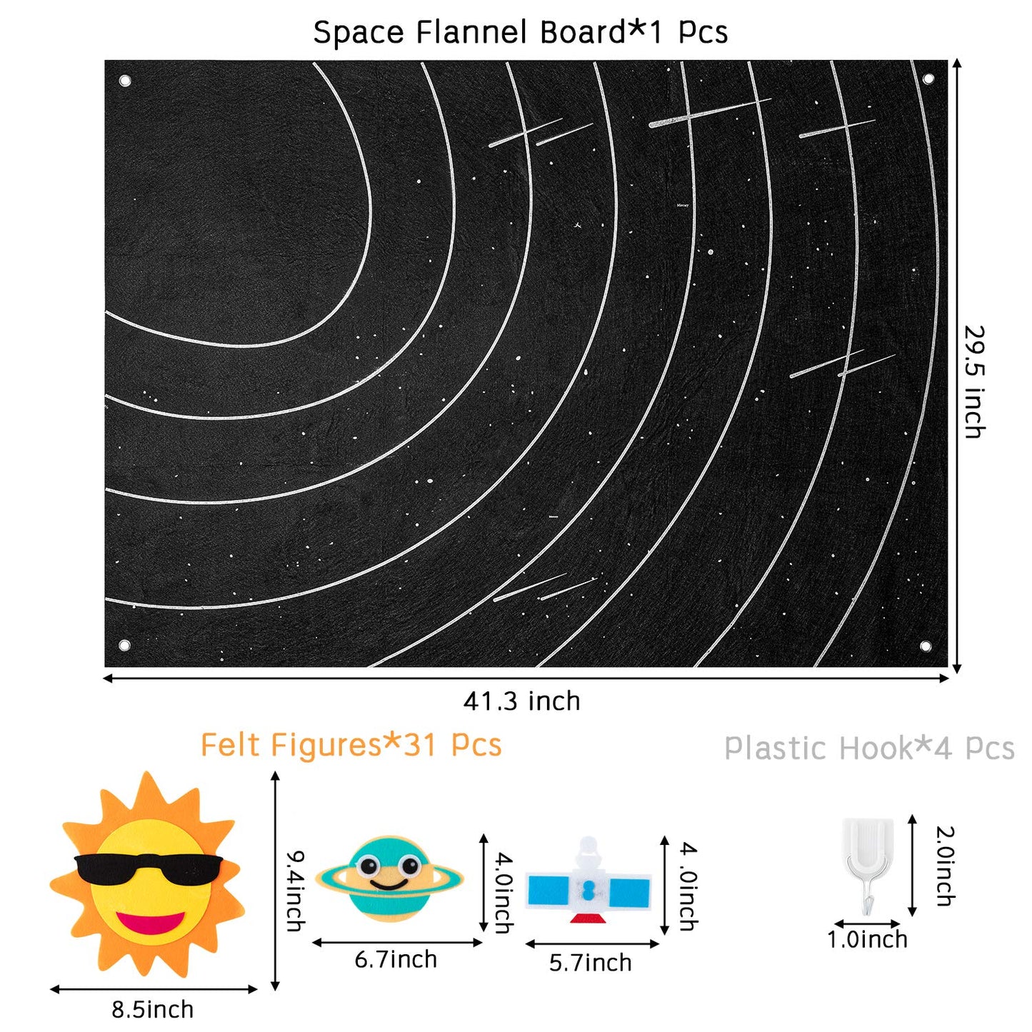 WATINC Solar System Felt Story Board for Kids Space Toys Educational Early Learning Montessori Preschool Storytelling Flannel Board Play Kit Educational Hanging Teaching Toys Birthday Gift
