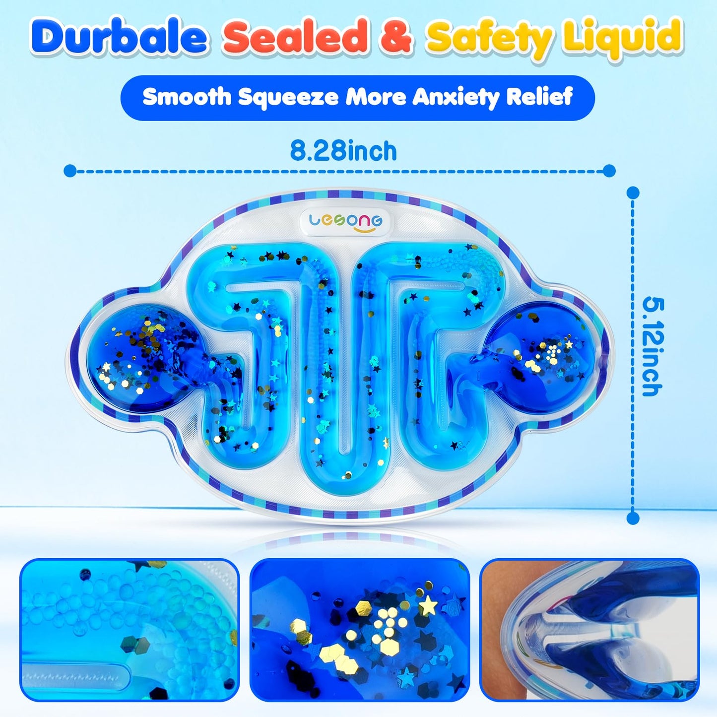 Fidget Sensory Autism Toys Equipment - LESONG ASD Resources for Children, Squishy Toddler Travel Toys on plane, Attention Squeeze Tactile Feelings Toys for Special Needs with Adhd, Anxiety, Autistic