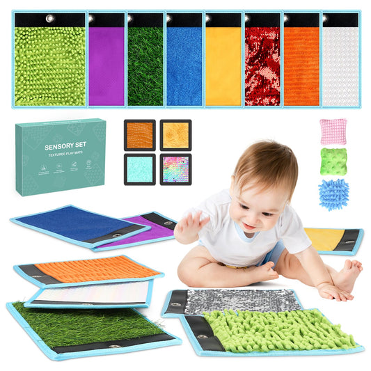 Joyreal Sensory Mats, Sensory Toys for Autism, 15 PCS Sensory Floor Tiles for Kids, Toddler Sensory Wall Toys