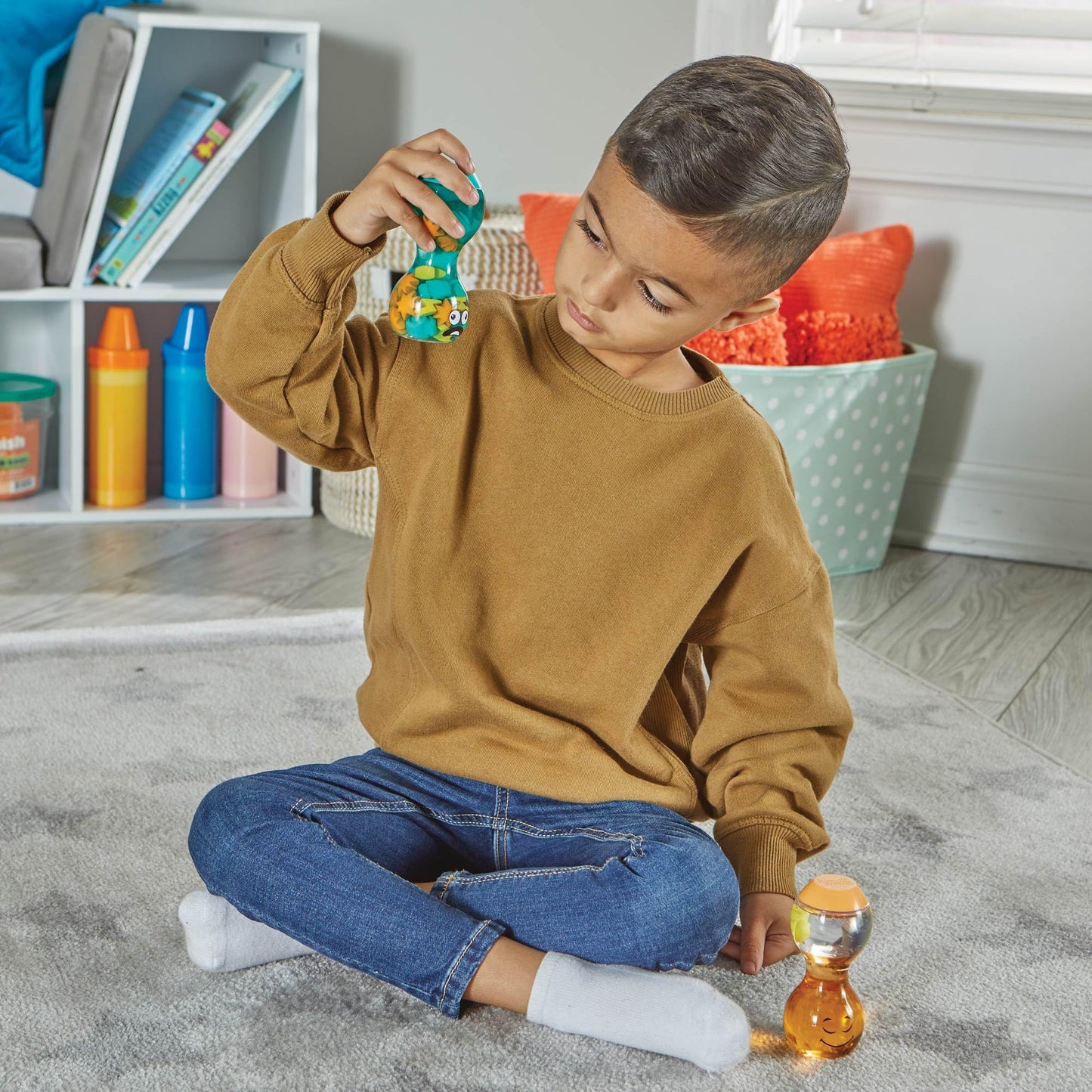 Learning Resources Express Your Feelings Sensory Bottles, Ages 3+, Emotional Learning Toys, Calm Down Bottles for Kids, Overwhelmed & Calm