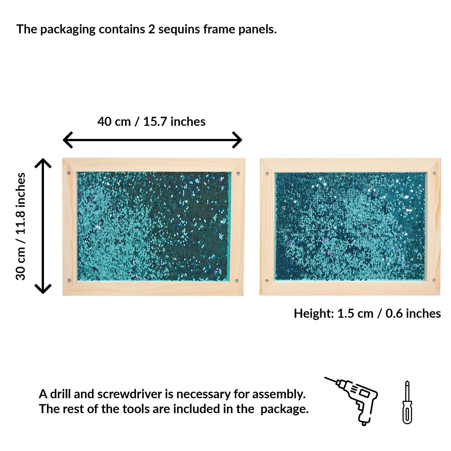 ODOXIA Sequin Wall Frame | Sensory Wall Flip Fabric for Kids | Reversible Sequin Surface | Sensory Wall Panel | Sequin Textile