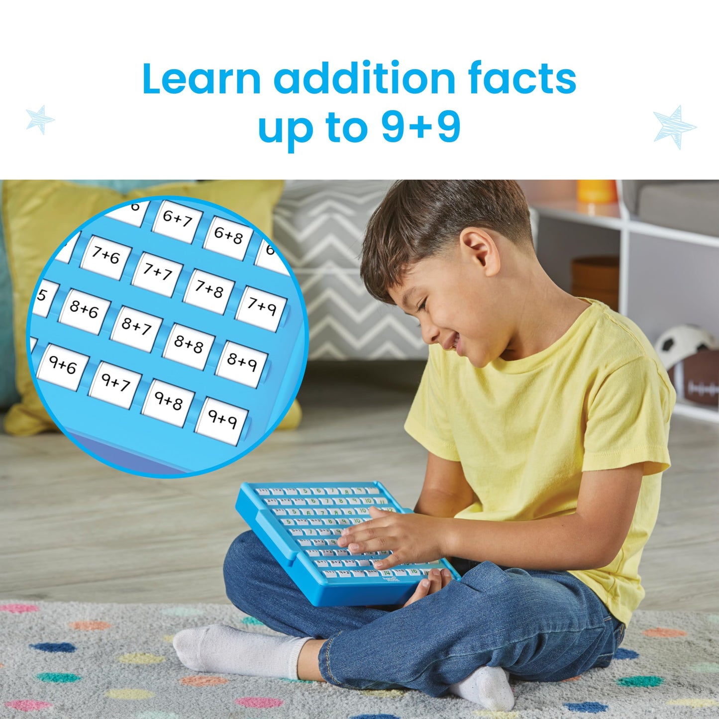 Learning Resources Addition Practice Board, Ages 3+, Learn Addition, Self-Checking Activity Board for Independent Learning, Solve 81 Maths Problems