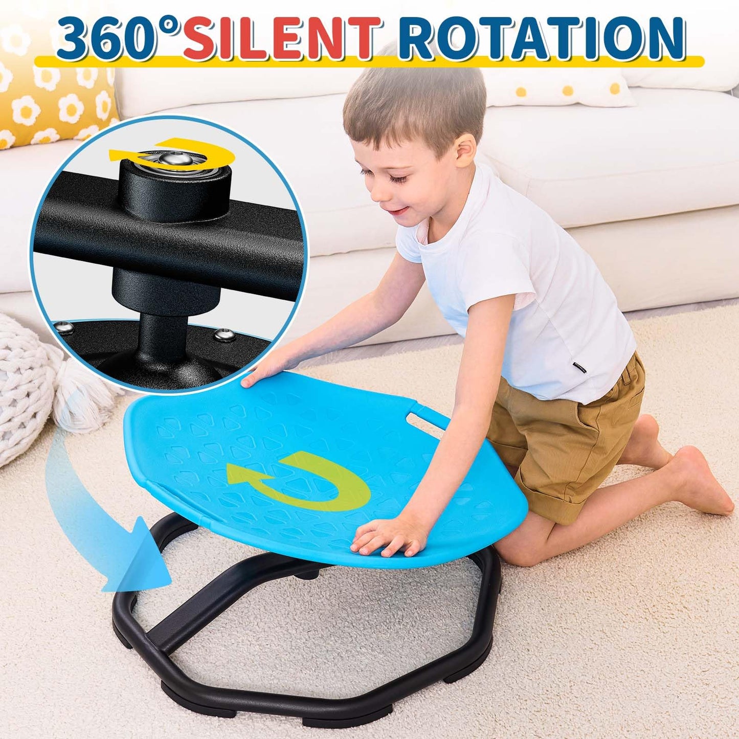 KidBloom Spinning Chair for Autism, Upgrade Handle Sensory Toys for Autism, Autism Sensory Equipment, Sit and Spin ADHD Sensory Chair