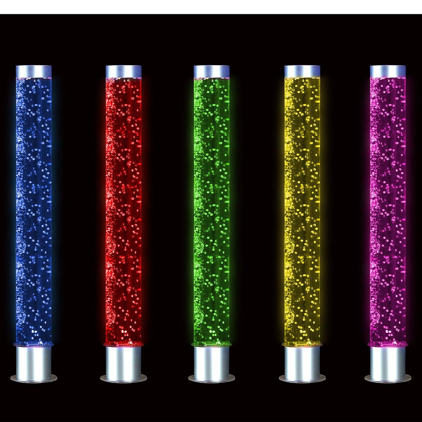 Bubble Tube Tank with Remote Control Night Mood Light Aquarium & Round Interactive LED Light Up Floor Tile White Plastic Surface