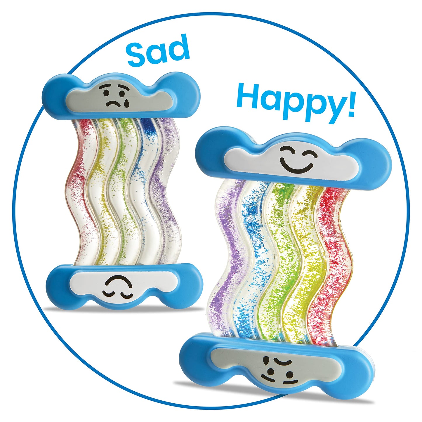 Learning Resources See My Feelings Rainbow Fidget, Double-Sided Colourful Rainbow Sensory Fidget Toy Helps Children Identify Emotions, Focus & Calm Down, Securely-Sealed, Ages 3+
