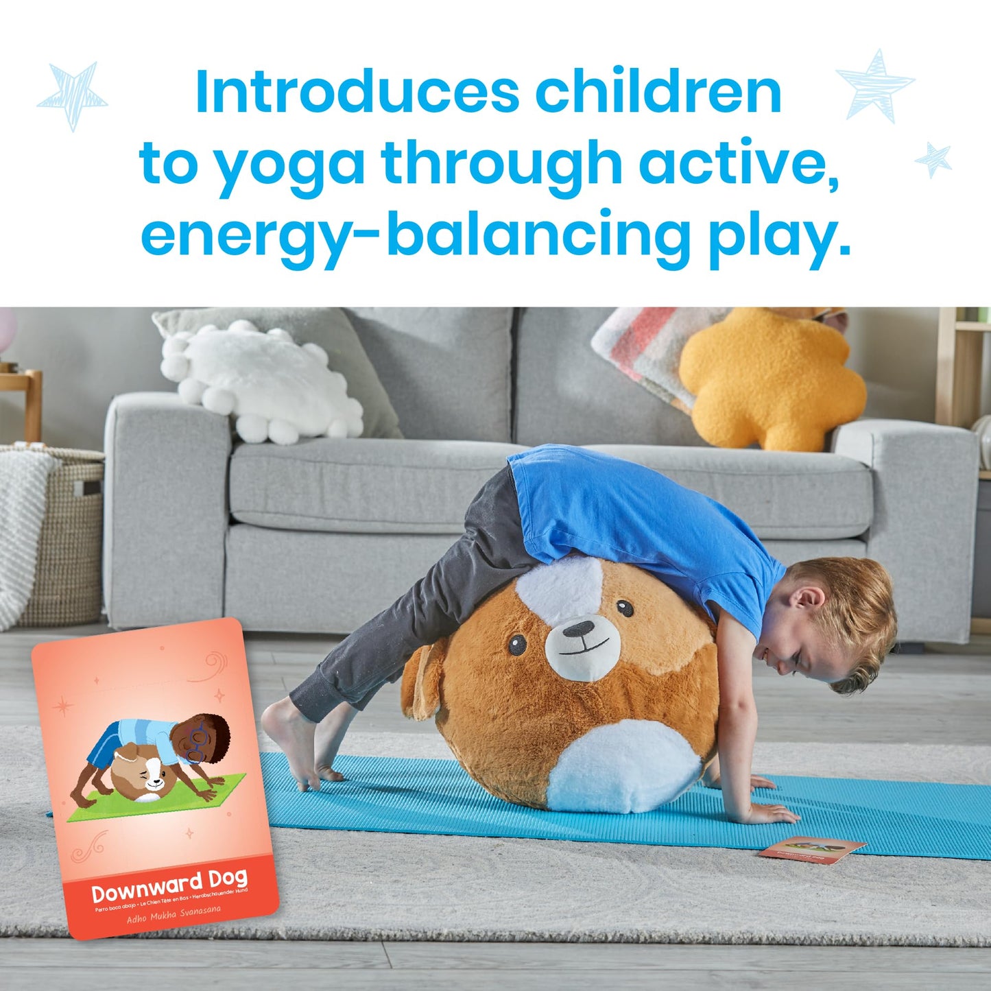 hand2mind Puppy BubblePlush Yoga Ball Buddy, Yoga for Kids, Calming Corner for Elementary Students, Kids Exercise Equipment, Active Play for Ages 3 and Up