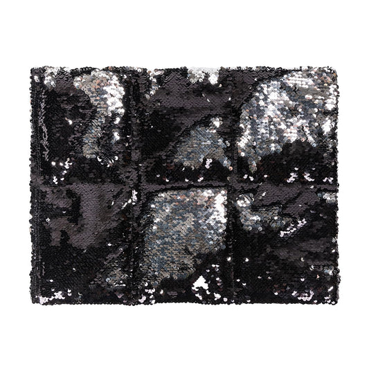Sensory Owl Weighted Lap Pillow Two-Tone Sequin Pad To Relive Stress Anxiety Self-Calming Relaxing For Kids And Adults 30 x 40 cm 4 kg Black Silver