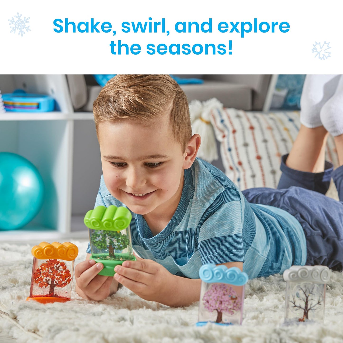 Learning Resources Changing Seasons Sensory Tubes, Sensory Fidget Tubes, Ages 3+, Learning Weather for Kids, Anxiety Calming Tools, Stress Relief Toys, Calm Down Corner Supplies