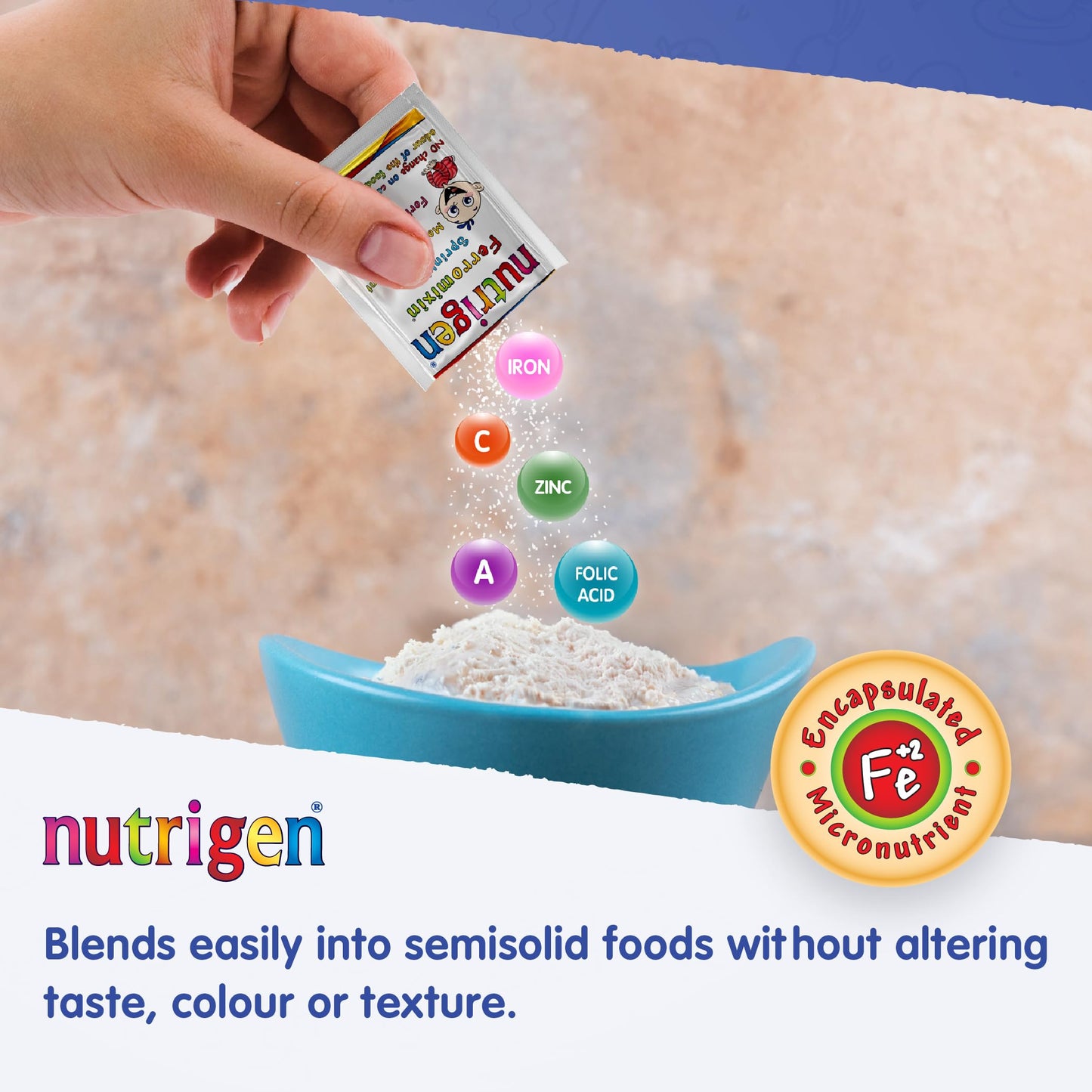 Nutrigen Ferromixin Sprinkles – Iron & Micronutrient Powder for Babies & Toddlers, 30 Sachets