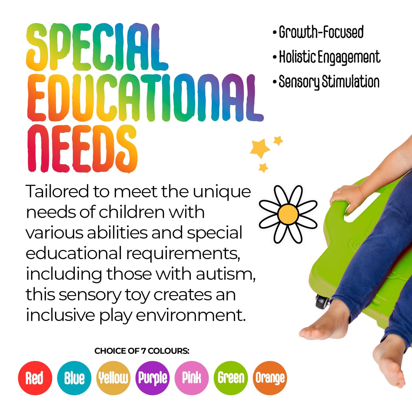 MagicMeadow Sensory Scooter Board | Autism Board | Green