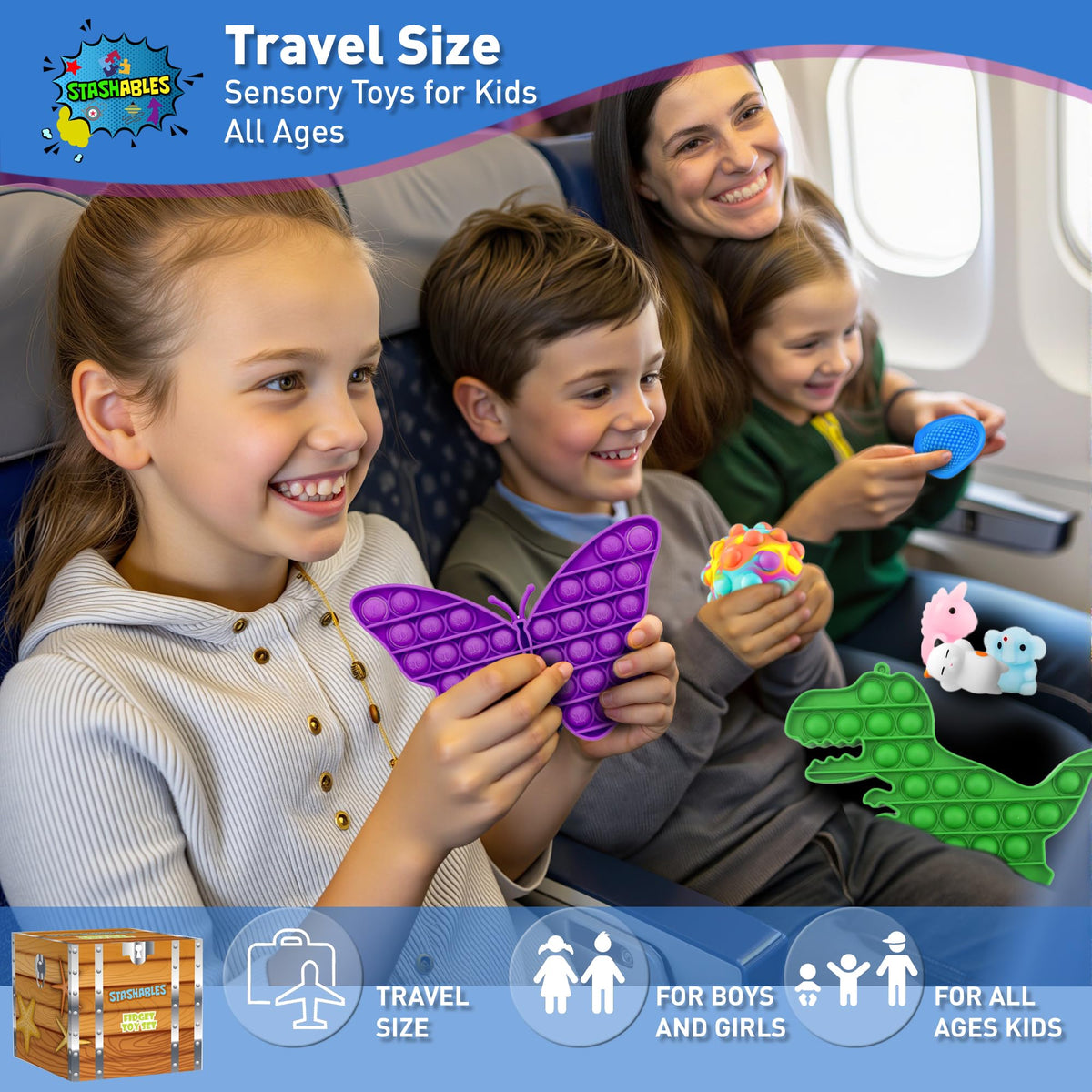75 pcs Fidget Toys Kids Pack - Classroom Prizes, Pinata Fillers, Treasure Chest Goodie Bag Rewards with Pop its, Party Favours, Sensory Toys, Bulk Fidgets Box Gifts for Girls and Boys