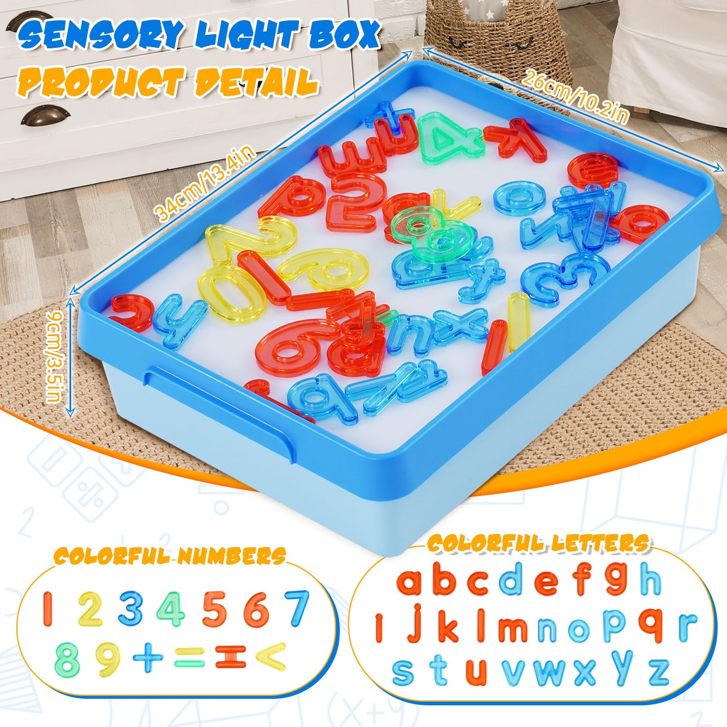 Yosamy Sensory Light Toys for Autism,LED Sensory Table with Manipulatives