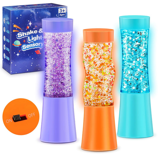 Sensory Toys for Autism, CS COSDDI 3 Pack Sensory Lights for Autism & ADHD with Switch Button, Autism Sensory Equipment Special Needs Developmental Toys for Autism Kids Teenagers Adults Boys Girls