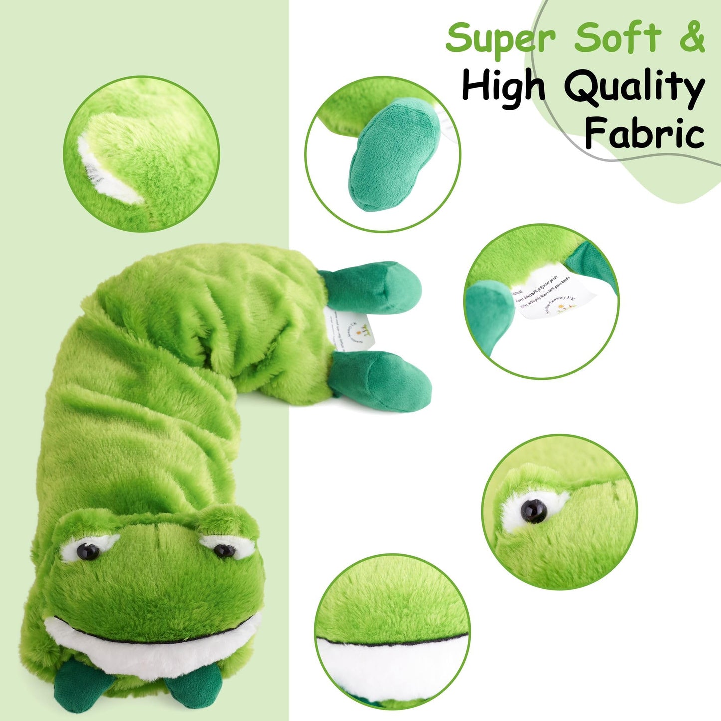 Sentire-Sensory UK – Freddie The Frog 2lb Weighted Shoulder Wrap/Lap Pad – For Children With Autism & Anxiety (1kg)