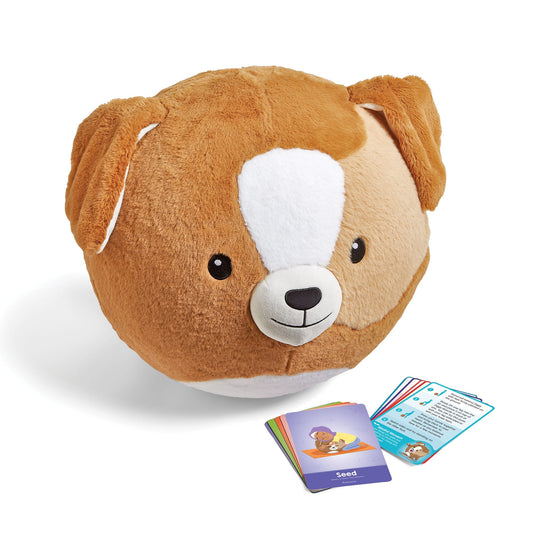 hand2mind Puppy BubblePlush Yoga Ball Buddy, Yoga for Kids, Calming Corner for Elementary Students, Kids Exercise Equipment, Active Play for Ages 3 and Up