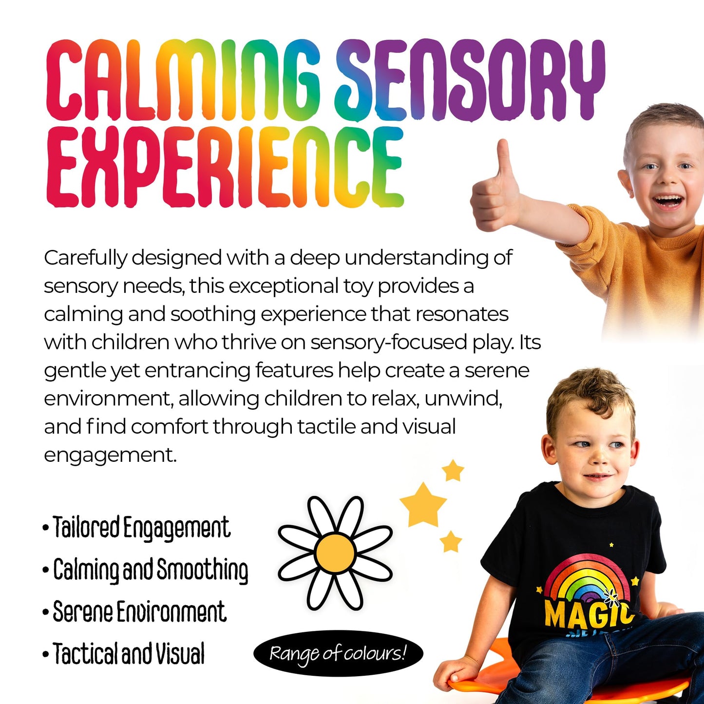 MagicMeadow Sensory Spinning Chair for Autism - Fish Therapeutic Swivel Seat for Autism & ADHD Chair - Calming Spinny for Children’s Support - Non-slip Sit and Spin Sensory Spinning Seat
