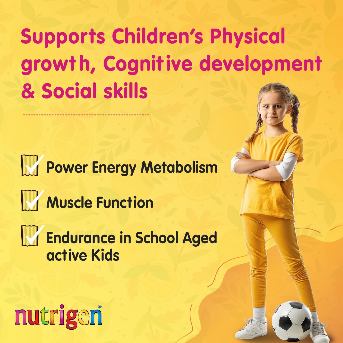 Nutrigen Supra Multivitamin & Mineral Orange Flavoured Liquid for Kids – 13 Vitamins & 10 Minerals, Fills Micronutrient Gap, Supports Growth, Immunity, and Mental Performance, 200mL