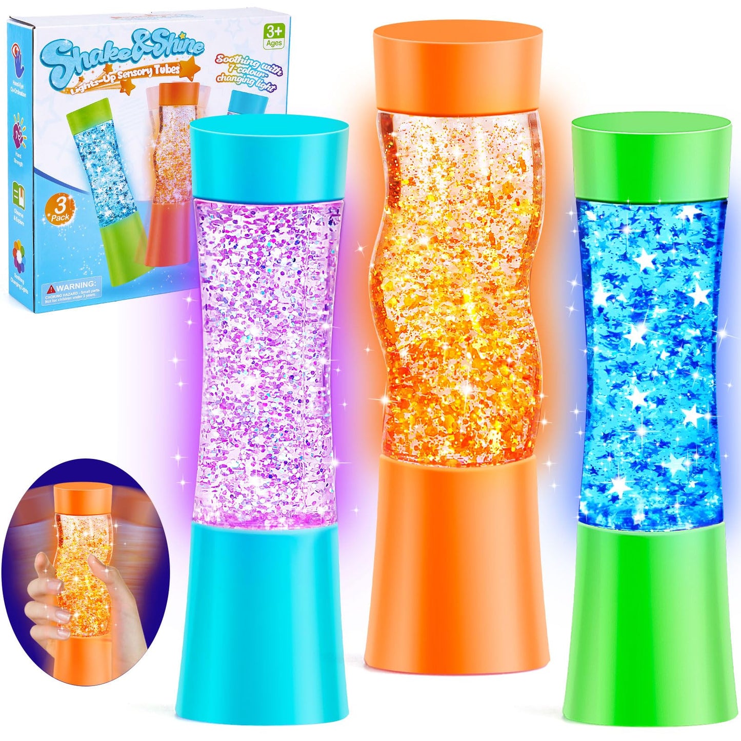 NYOBABE Sensory Toys for Autism & ADHD,3 Pack Sensory Lights for Stress & Anxiety Relief