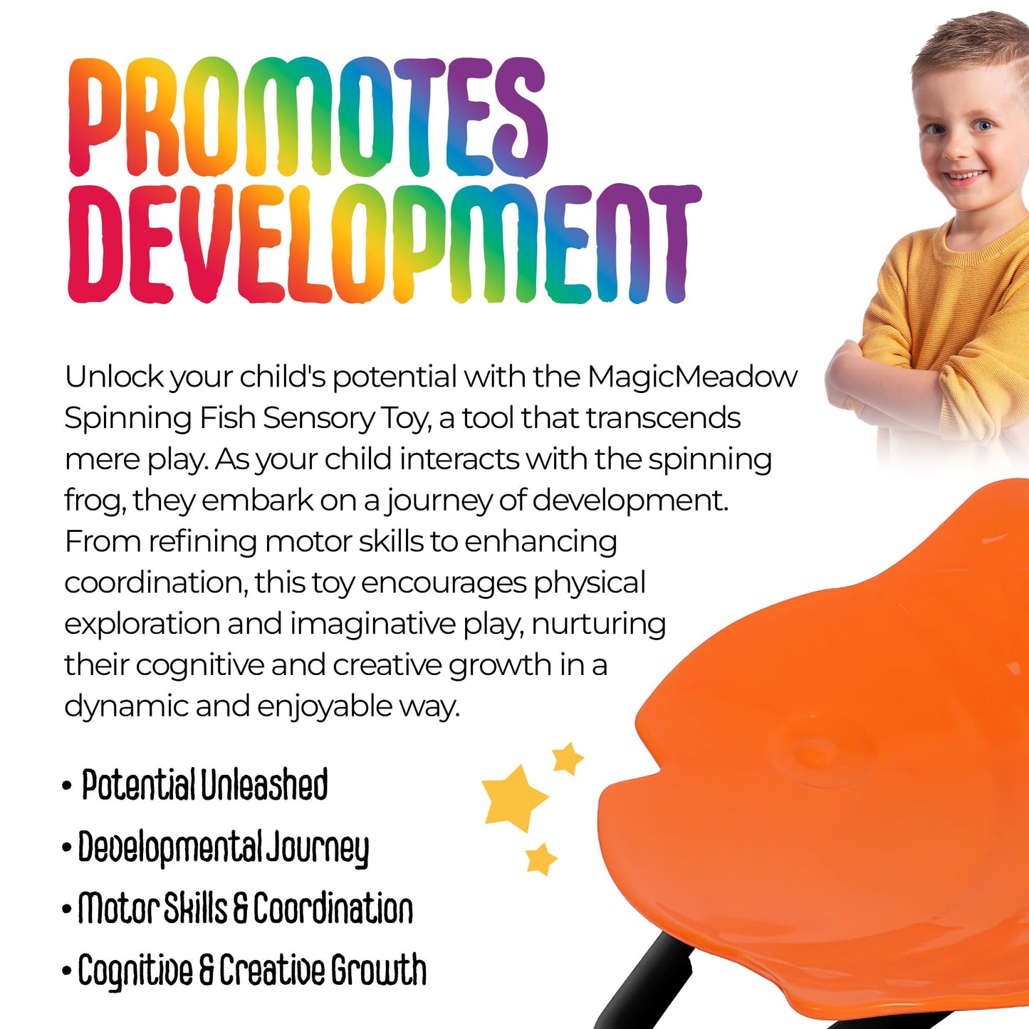 MagicMeadow Sensory Spinning Chair for Autism - Fish Therapeutic Swivel Seat for Autism & ADHD Chair - Calming Spinny for Children’s Support - Non-slip Sit and Spin Sensory Spinning Seat