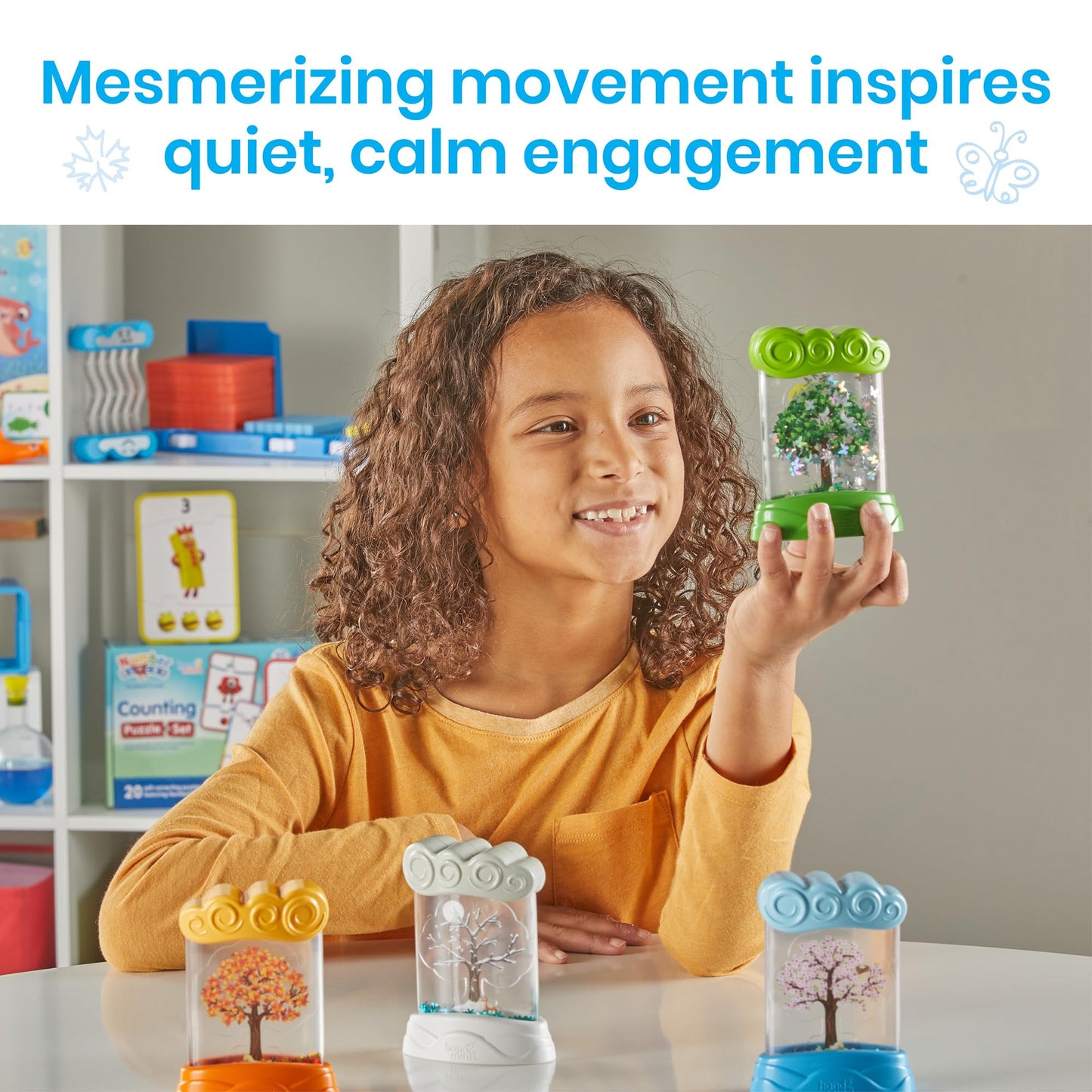 Learning Resources Changing Seasons Sensory Tubes, Sensory Fidget Tubes, Ages 3+, Learning Weather for Kids, Anxiety Calming Tools, Stress Relief Toys, Calm Down Corner Supplies
