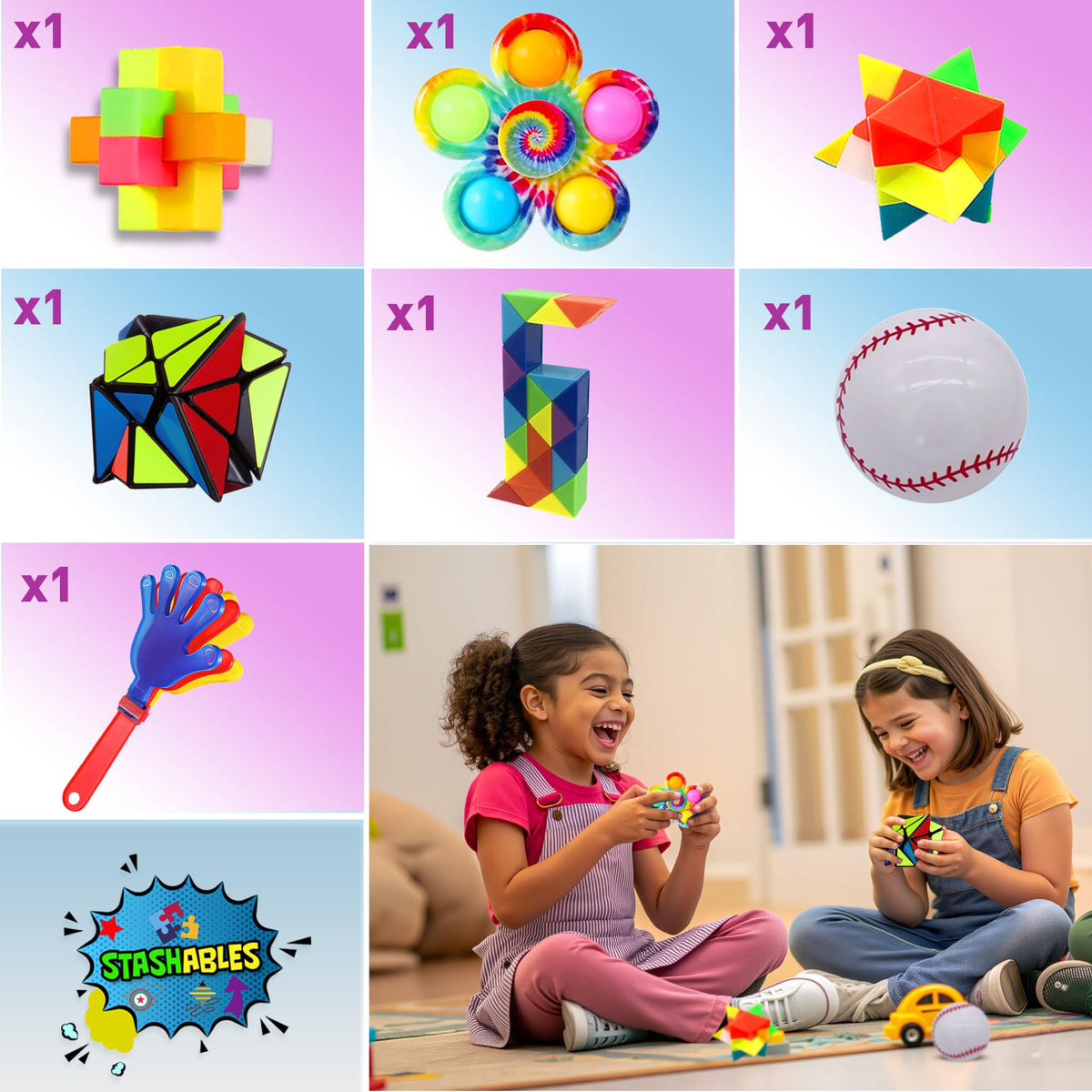 75 pcs Fidget Toys Kids Pack - Classroom Prizes, Pinata Fillers, Treasure Chest Goodie Bag Rewards with Pop its, Party Favours, Sensory Toys, Bulk Fidgets Box Gifts for Girls and Boys