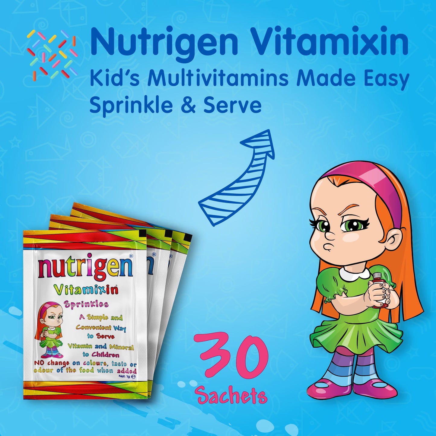 Nutrigen Vitamixin Sprinkles – multivitamin and Mineral Powder for Toddlers and Young Children. Encapsulated micronutrients to Improve Acceptance and Effectiveness in The Body, 30 sachets