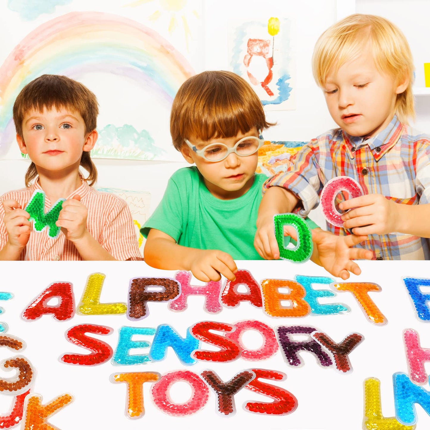 Richtim 26 Alphabet Sensory Water Beads for Kids, ABC Learning Sensory Toys
