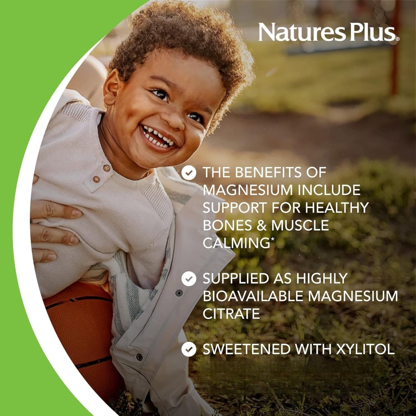NaturesPlus Animal Parade MagKidz Children’s Magnesium Supplement - Natural Cherry Flavour, Teeth, Bones and Muscle Support - Gluten Free, Vegan - 90 Chewable Animal Shaped Tablets