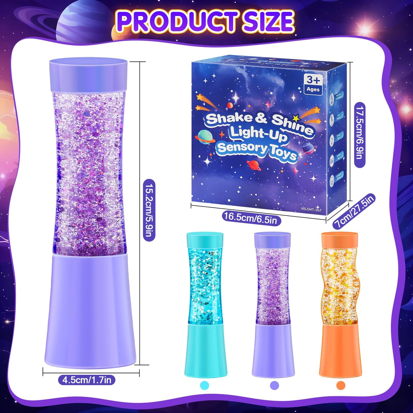Sensory Toys for Autism, CS COSDDI 3 Pack Sensory Lights for Autism & ADHD with Switch Button, Autism Sensory Equipment Special Needs Developmental Toys for Autism Kids Teenagers Adults Boys Girls